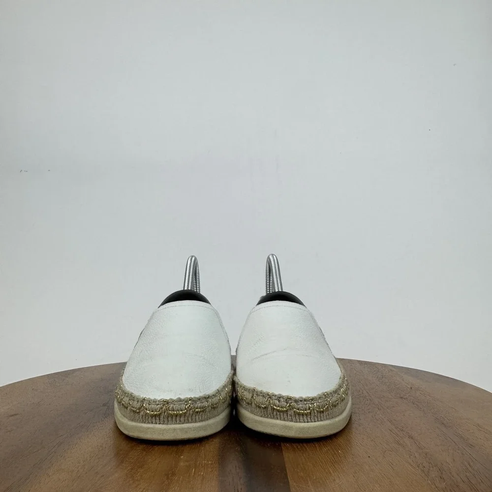 Womens Mephisto Valina White‎ Leather Espadrille Slip On Sneakers Size 7 M GUC